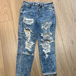 American Eagle Outfitters Distressed Blue Boyfriend Jeans